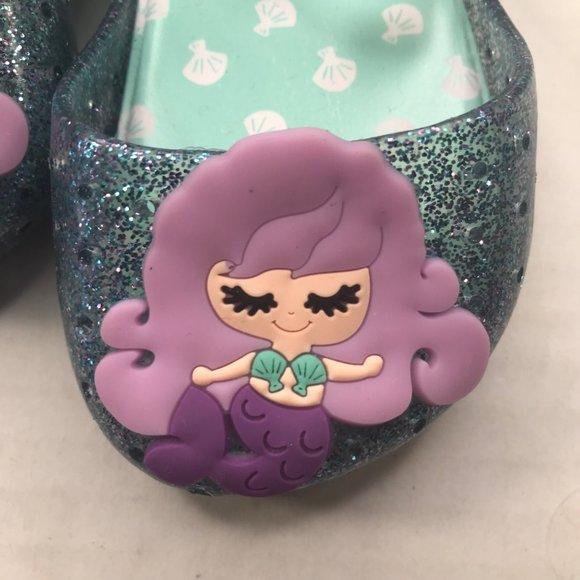 Cat And Jack Girl's Size 5 Hydee Mermaid Slip On Shoe Teal New With Tags - Picture 6 of 13